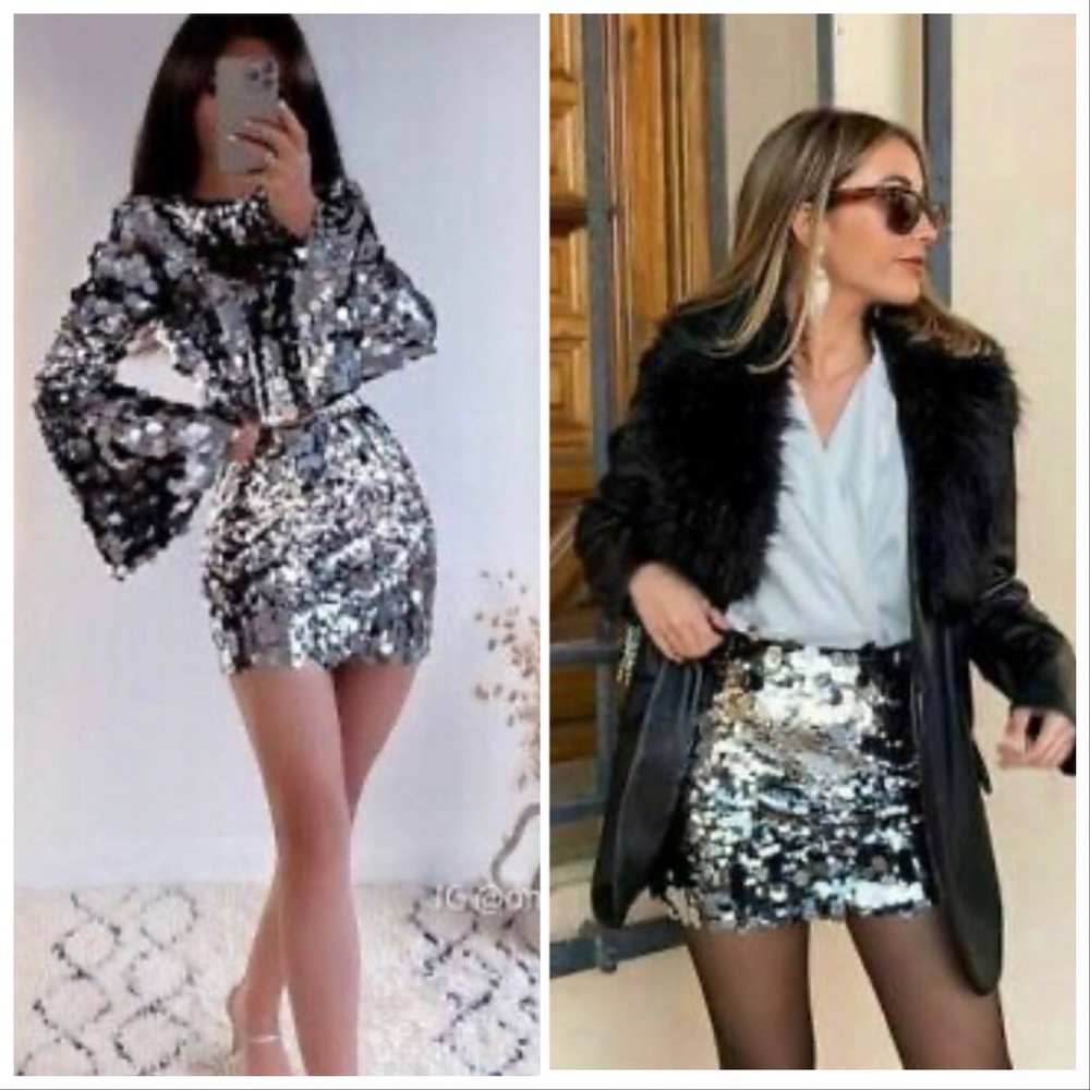 LAST NWT ZARA SHORT SEQUIN SKIRT
